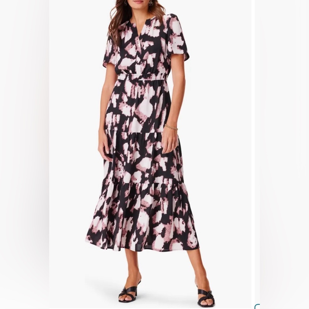 NIC+ZOE Spring Shadow Daydream Tiered Midi Dress Size PS New With Tags‎